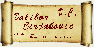 Dalibor Ćirjaković vizit kartica